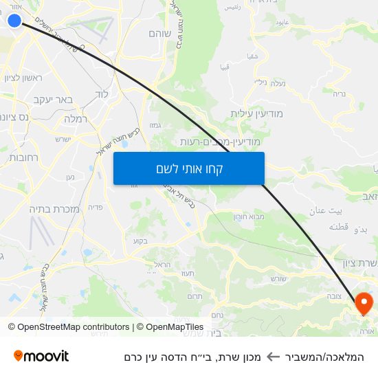 מפת המלאכה/המשביר למכון שרת, בי״ח הדסה עין כרם