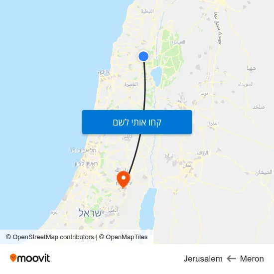 מפת Meron לJerusalem