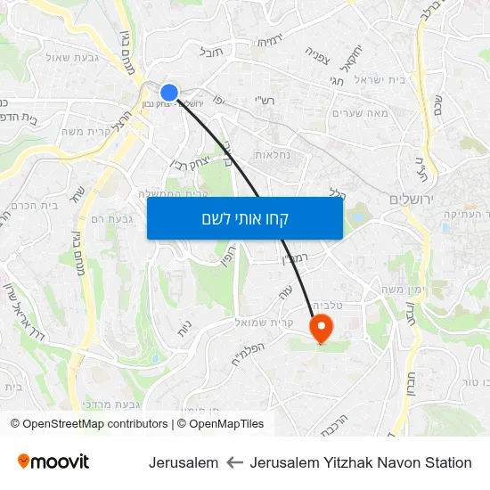 מפת Jerusalem Yitzhak Navon Station לJerusalem