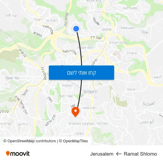 מפת Ramat Shlomo לJerusalem
