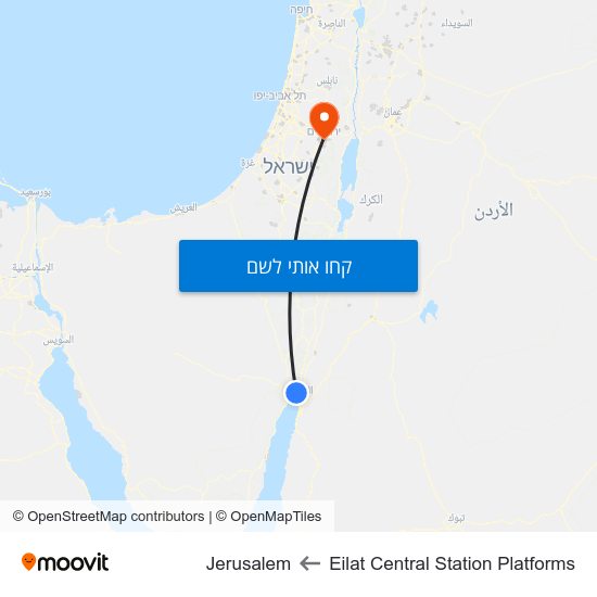 מפת Eilat Central Station Platforms לJerusalem