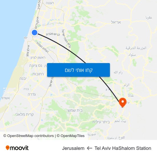 מפת Tel Aviv HaShalom Station לTel Aviv HaShalom Station