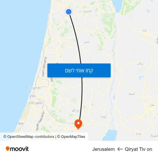 מפת Qiryat Tiv on לJerusalem