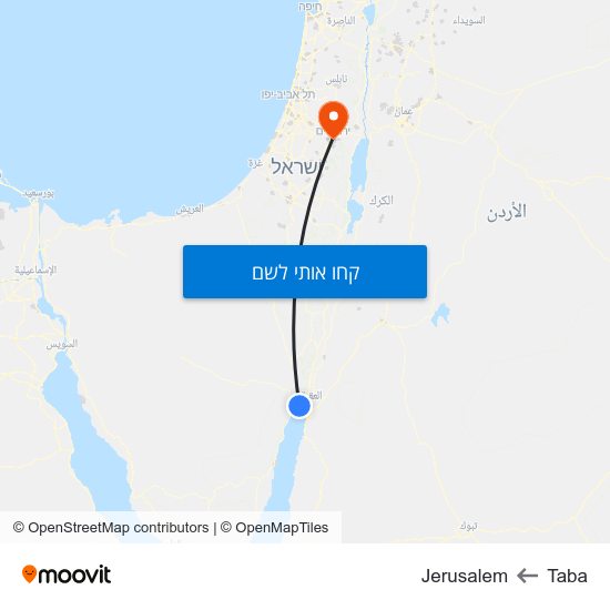 מפת Taba לJerusalem