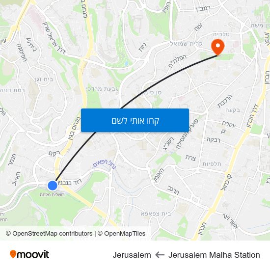 מפת Jerusalem Malha Station לJerusalem