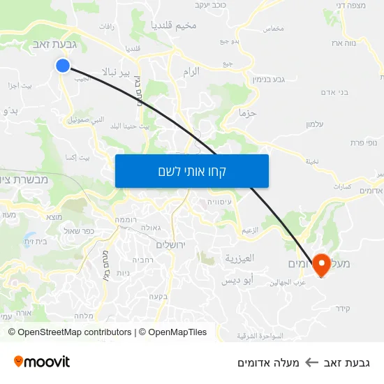 מפת גבעת זאב למעלה אדומים