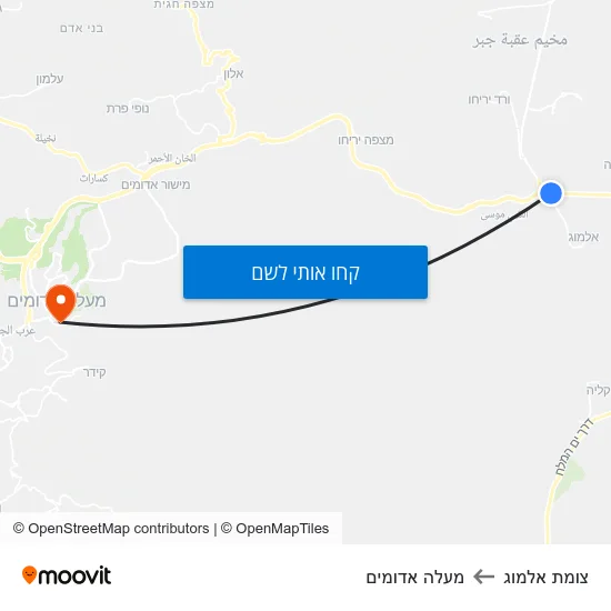 מפת צומת אלמוג למעלה אדומים