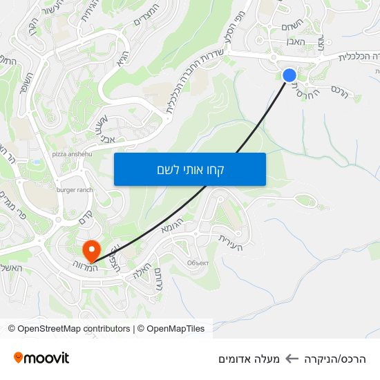 מפת הרכס/הניקרה למעלה אדומים