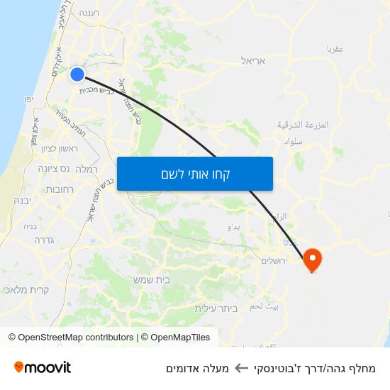 מפת מחלף גהה/דרך ז'בוטינסקי למעלה אדומים