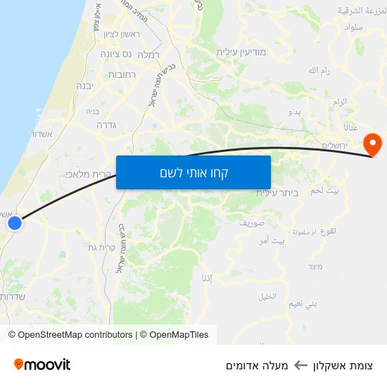 מפת צומת אשקלון למעלה אדומים