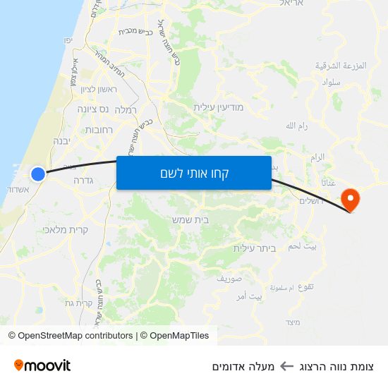 מפת צומת נווה הרצוג למעלה אדומים