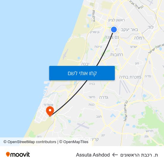 מפת ת. רכבת הראשונים לAssuta Ashdod