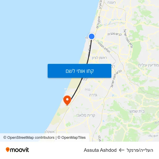 מפת העלייה/פרנקל לAssuta Ashdod