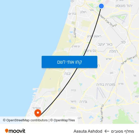 מפת מחלף מסובים לAssuta Ashdod