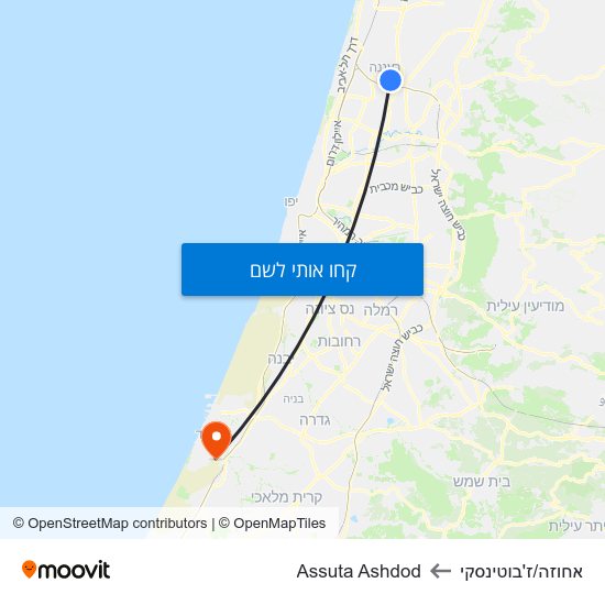 מפת אחוזה/ז'בוטינסקי לAssuta Ashdod
