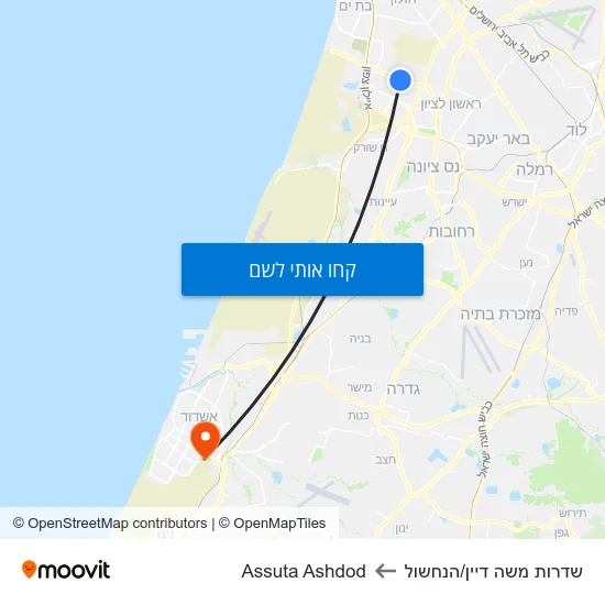 מפת שדרות משה דיין/הנחשול לAssuta Ashdod