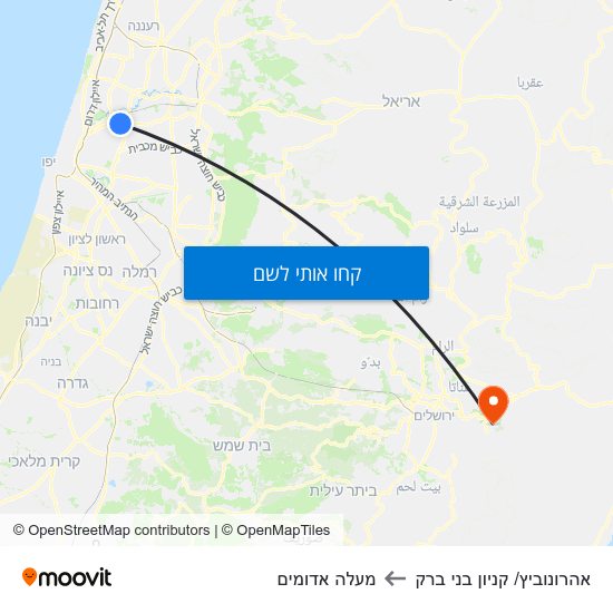 מפת אהרונוביץ/ קניון בני ברק למעלה אדומים