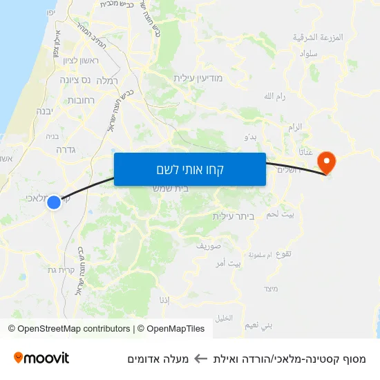מפת מסוף קסטינה-מלאכי/הורדה ואילת למעלה אדומים