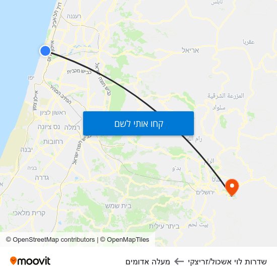 מפת שדרות לוי אשכול/זריצקי למעלה אדומים