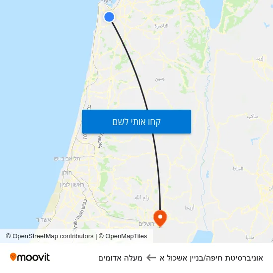 מפת אוניברסיטת חיפה/בניין אשכול א למעלה אדומים