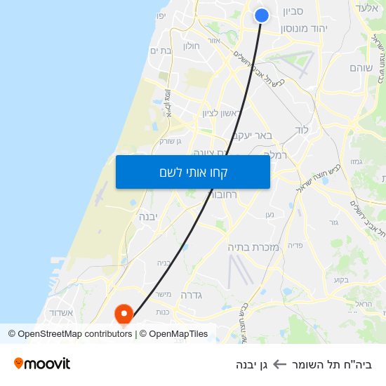 מפת ביה''ח תל השומר לגן יבנה