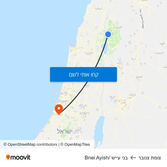 מפת צומת צנובר לבני עייש /Bnei Ayish