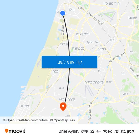 מפת קניון בת ים/יוספטל לבני עייש /Bnei Ayish