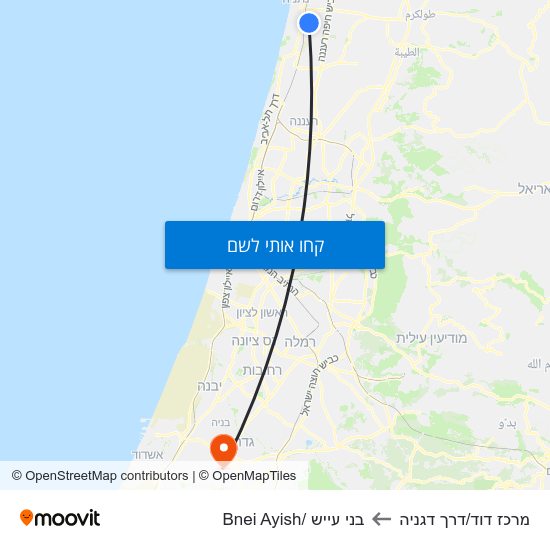 מפת מרכז דוד/דרך דגניה לבני עייש /Bnei Ayish