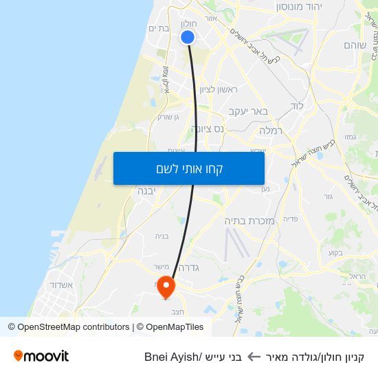מפת קניון חולון/גולדה מאיר לבני עייש /Bnei Ayish