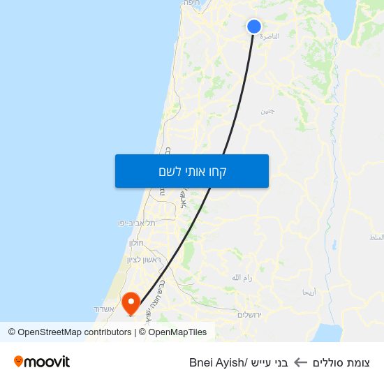 מפת צומת סוללים לבני עייש /Bnei Ayish