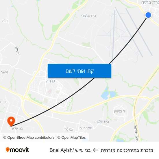 מפת מזכרת בתיה/כניסה מזרחית לבני עייש /Bnei Ayish