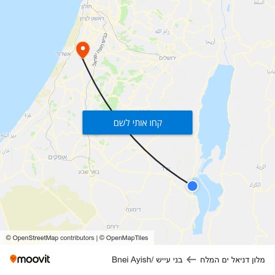מפת מלון דניאל ים המלח לבני עייש /Bnei Ayish