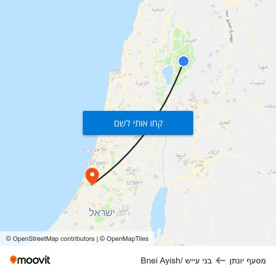 מפת מסעף יונתן לבני עייש /Bnei Ayish