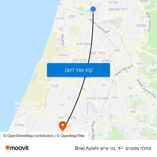 מפת מחלף מסובים לבני עייש /Bnei Ayish