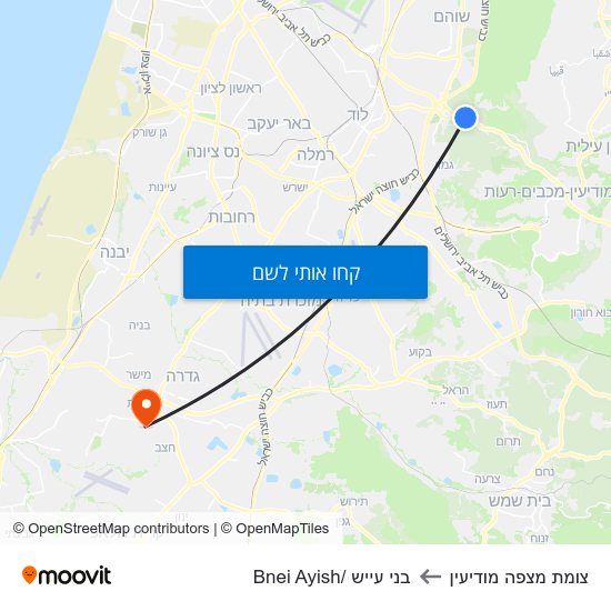 מפת צומת מצפה מודיעין לבני עייש /Bnei Ayish