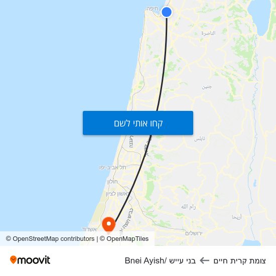 מפת צומת קרית חיים לבני עייש /Bnei Ayish