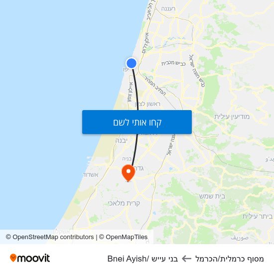 מפת מסוף כרמלית/הכרמל לבני עייש /Bnei Ayish