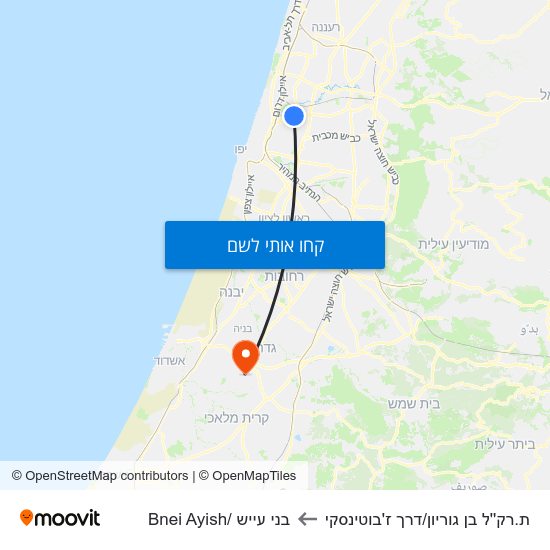 מפת ת.רק''ל בן גוריון/דרך ז'בוטינסקי לבני עייש /Bnei Ayish