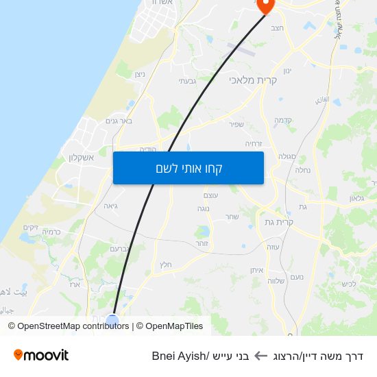 מפת דרך משה דיין/הרצוג לבני עייש /Bnei Ayish