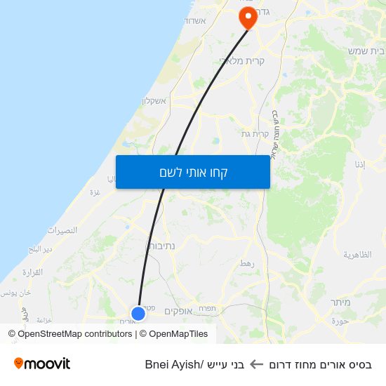 מפת בסיס אורים מחוז דרום לבני עייש /Bnei Ayish