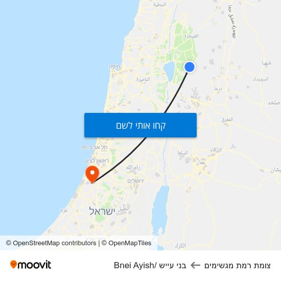 מפת צומת רמת מגשימים לבני עייש /Bnei Ayish
