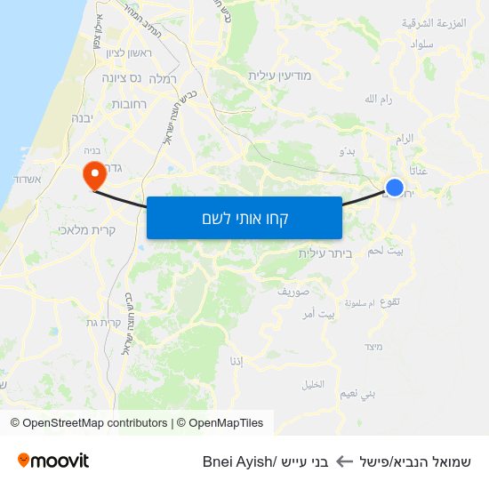 מפת שמואל הנביא/פישל לבני עייש /Bnei Ayish