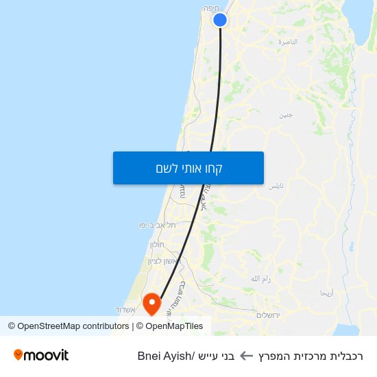 מפת רכבלית מרכזית המפרץ לבני עייש /Bnei Ayish