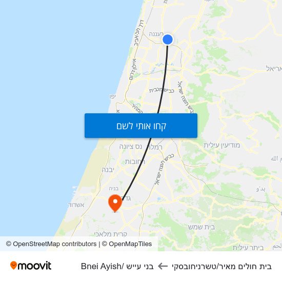 מפת בית חולים מאיר/טשרניחובסקי לבני עייש /Bnei Ayish