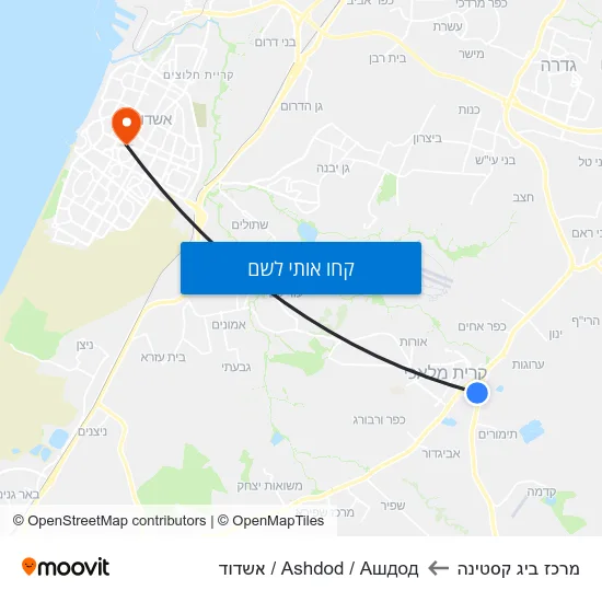 מפת מרכז ביג קסטינה לAshdod / Ашдод / אשדוד