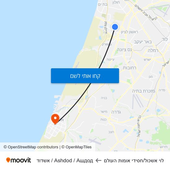 מפת לוי אשכול/חסידי אומות העולם לAshdod / Ашдод / אשדוד