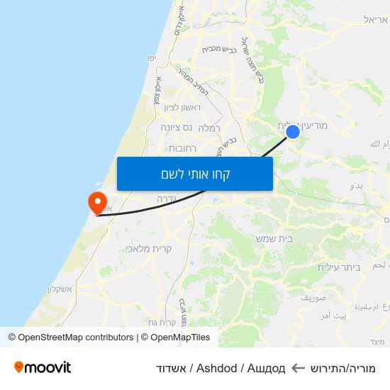 מפת מוריה/התירוש לAshdod / Ашдод / אשדוד