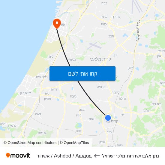 מפת נתן אלבז/שדרות מלכי ישראל לAshdod / Ашдод / אשדוד