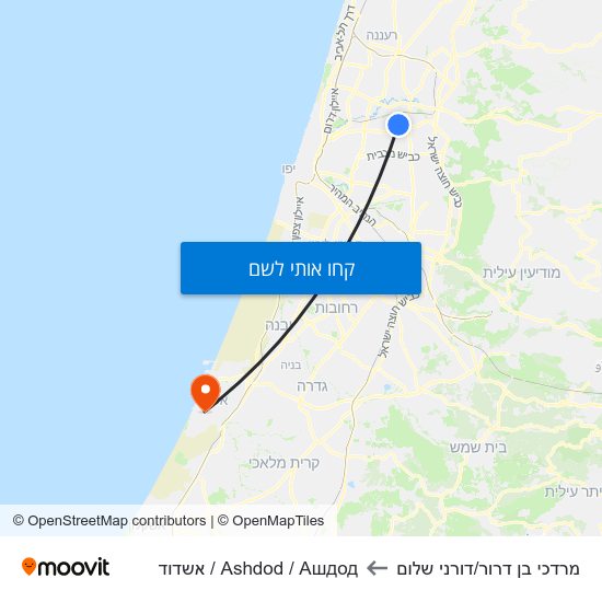 מפת מרדכי בן דרור/דורני שלום לAshdod / Ашдод / אשדוד