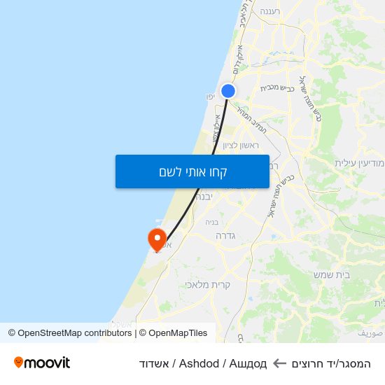 מפת המסגר/יד חרוצים לAshdod / Ашдод / אשדוד